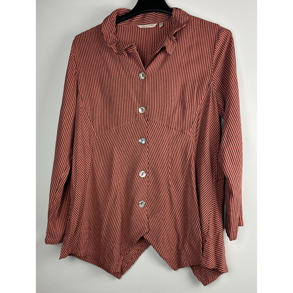 Soft Surroundings Sasha Orange Stripe Button Up Tunic Top Plus Size 1X Lagonlook - Picture 12 of 12